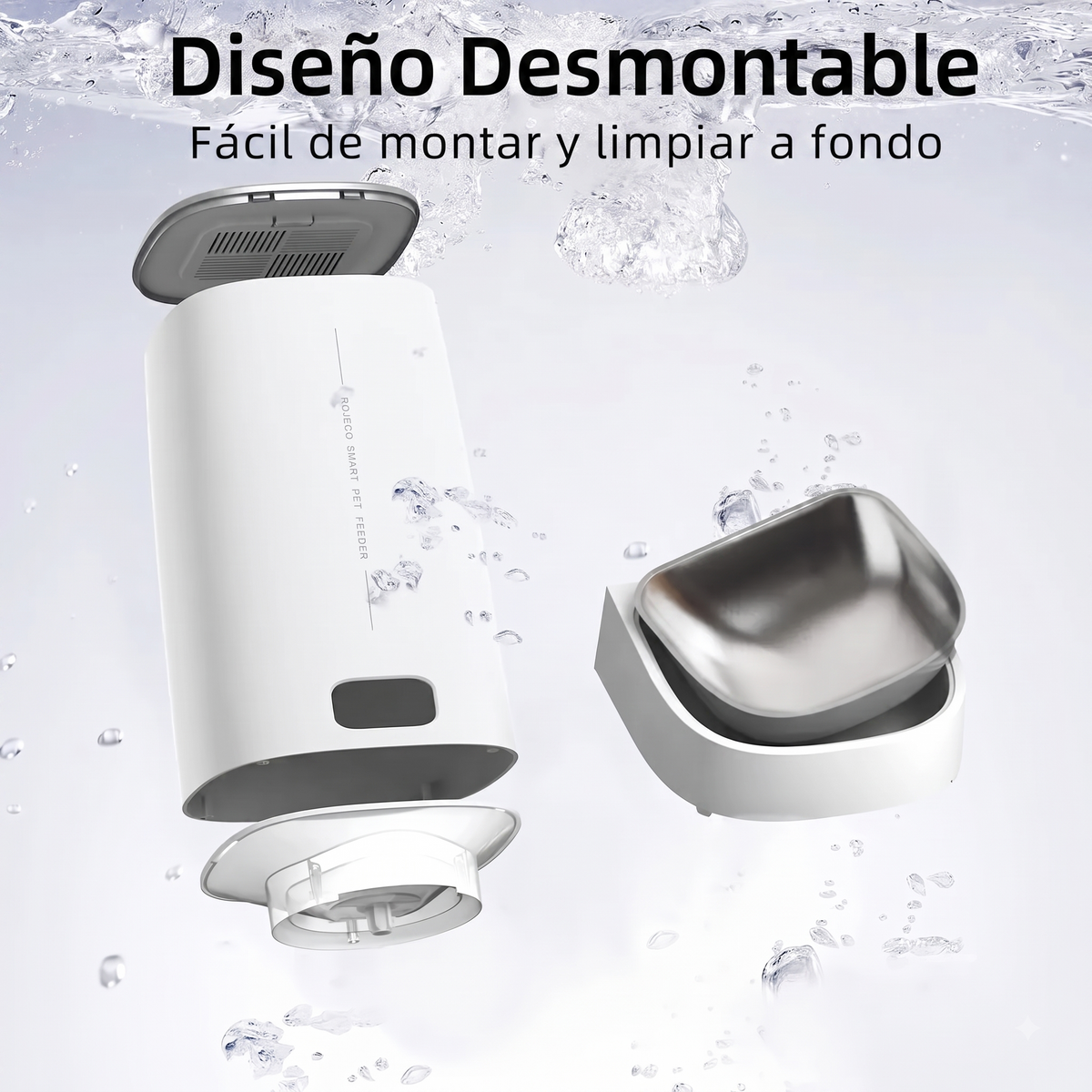 Comedero automático WiFi, detalle del dispensador