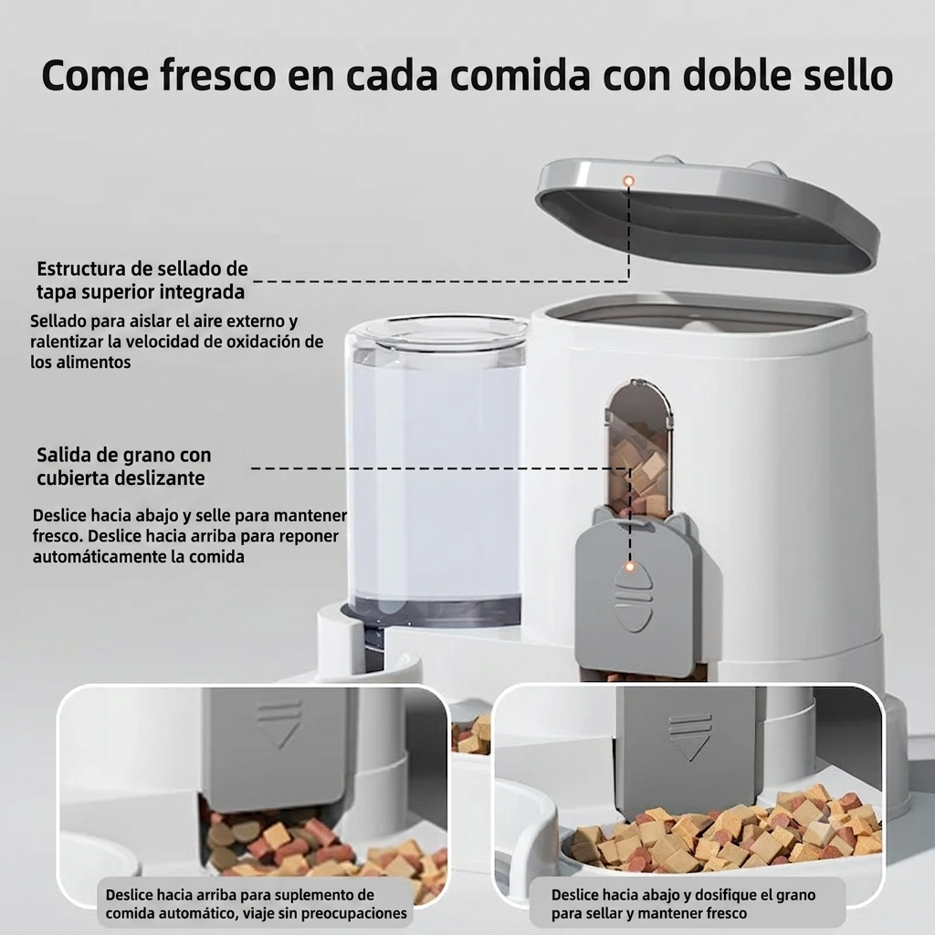 Comedero Bebedero 2 en 1 Antiderrames para Perros y Gatos Pequeños y Medianos – Omnipet