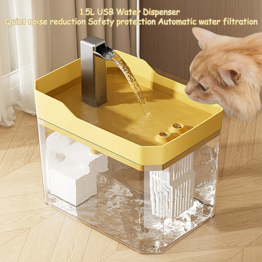 Fuente de agua automática para gatos con filtro, vista general