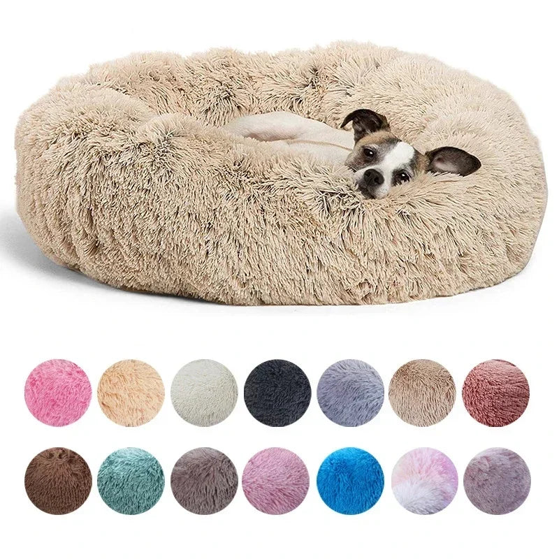 Cama calmante redonda ultra suave para perros y gatos