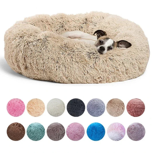 Cama calmante redonda ultra suave para perros y gatos
