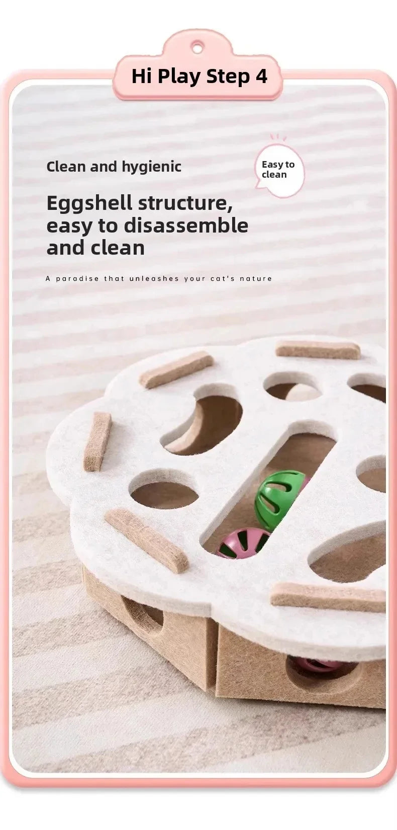 Juguete Puzzle para Gatos Caja de Fieltro con Rascador y Pelota para Interior – Omnipet