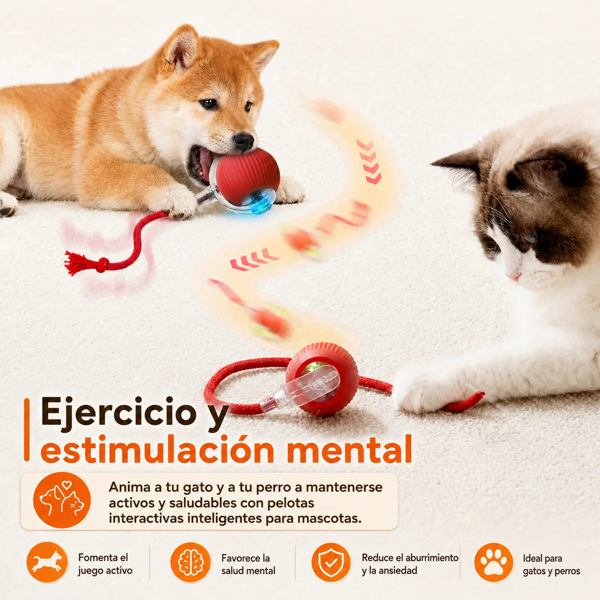 Colores disponibles de la pelota interactiva