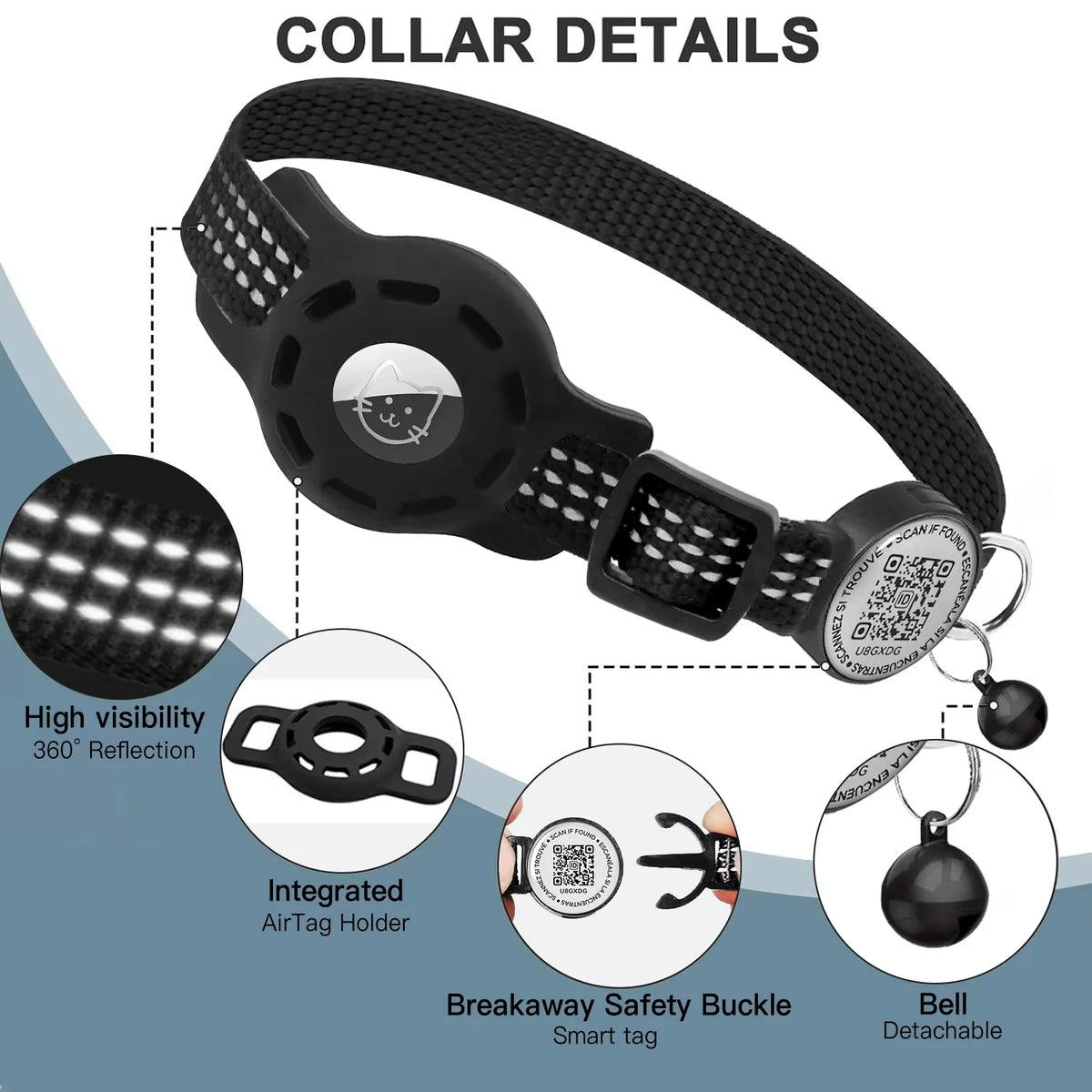 Collar para gatos - etiqueta con código QR
