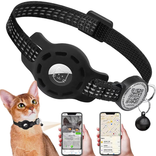 Collar para gatos con QR y funda para AirTag - Omnipet