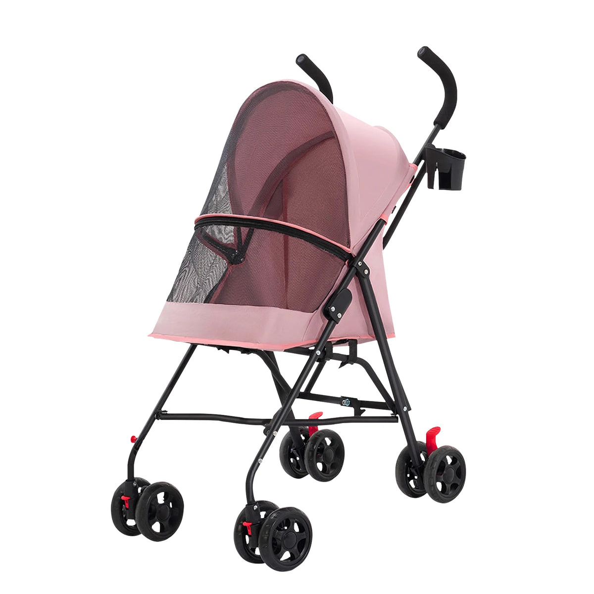 Cochecito para mascotas plegado, compacto para el auto