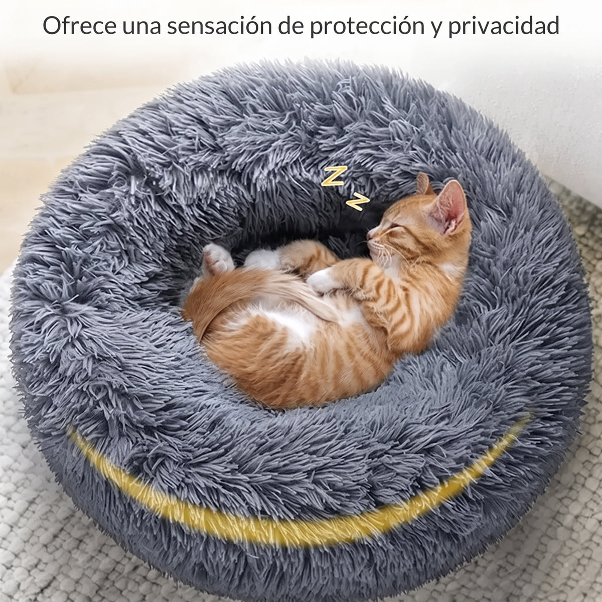 Cama Calmante Redonda Ultra Suave para Perros y Gatos Tallas 40cm a 90cm – Omnipet